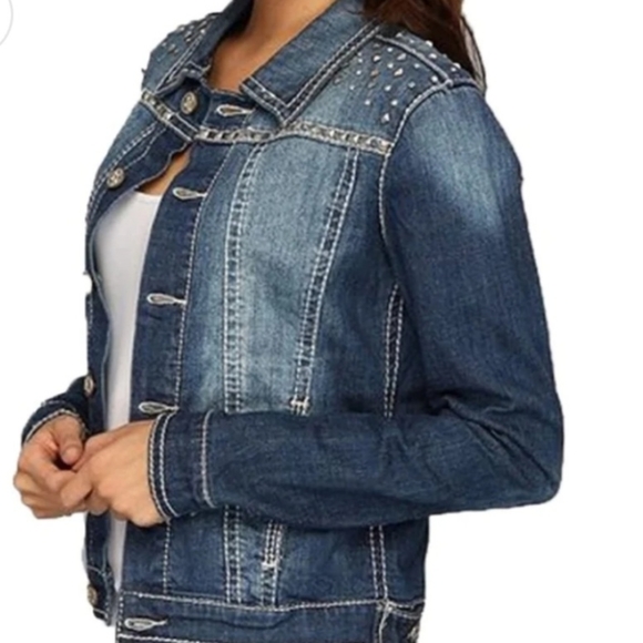 Rock and roll cowgirl denim jacket - Picture 1 of 5